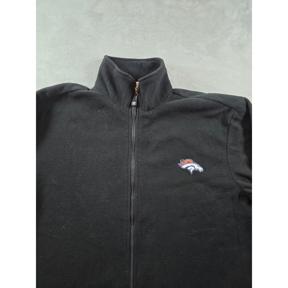 Denver Broncos Fleece Jacket Mens XL Black Full Zip NFL *Read